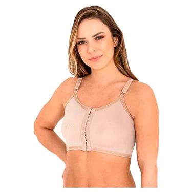 Imagem de Sutia Pos Cirurgico Sem Costura Fechamento Frontal Bege GG Nem Form