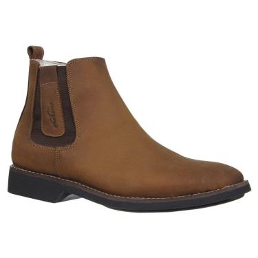 Imagem de Botina Masculina com Bico Quadrado Marrom Potro 32671