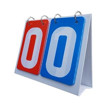 Imagem de #N/a de esportes Flip Scoreboard 2 dígitos Manual Score Flip Cards Placa de pontuação de pontuação para vôlei Bola de tênis Bola de futebol, vermelho azul