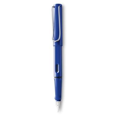 Imagem de Lamy Caneta-tinteiro Safari - Canetas legais de design elegante, melhores canetas para escrita suave, diário e caligrafia - Caneta de ponta larga azul