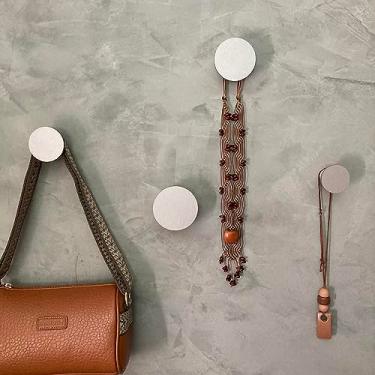 Imagem de 4 Ganchos De Parede Pendurador Bola Mdf Laminado 4 Tamanhos (Cinza)