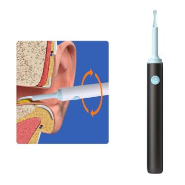 Imagem de Ferramenta de remoção de cera visual da orelha com câmera, HD sem retardado Limpador visível da orelha, conecte -se com o telefone sobre Wi -Fi, 4 dicas de orelha Su black