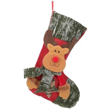 Imagem de Amosfun Meias De Natal Meia De Natal Meia De Papai Noel Meia De Árvore De Natal Decoração De Natal Meia Decoração De Caminhão Vermelho Sacos De Meia De Natal Liga De