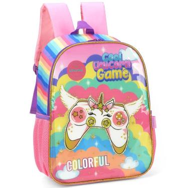 Imagem de Mochila de Costas Luxcel Up4You Unicórnio Game Colorido