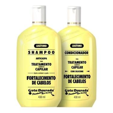 Imagem de Kit Fortalecimento Shampoo Condicionador Tônico Gota Dourada 430ml