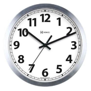 Imagem de Relógio De Parede 30 Cm Aluminio Escovado Tictac Herweg 6711