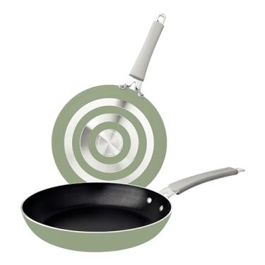 Imagem de Jogo de Frigideiras Tramontina em Alumínio com Revestimento Interno em Starflon Premium e Externo Siliconado Verde 02 Peças