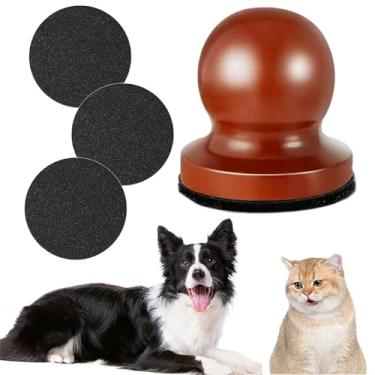 Imagem de Almofada para arranhar unhas de cachorro, lixa de madeira para animais de estimação, triturador manual de unhas para cães com 3 lixas substituíveis para cães, animais de estimação, gatos (marrom A)