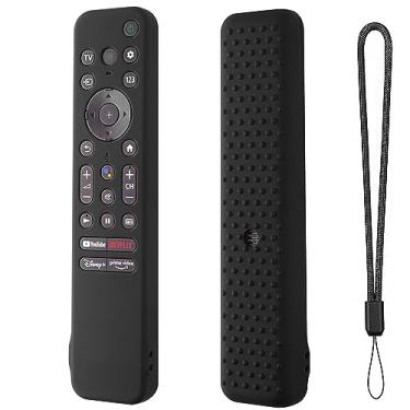 Imagem de Capa de silicone para Sony RMF-TX800U RMF-TX900U Voice Remote Contorl 2022, capa de silicone antiderrapante à prova de choque com cordão para controle remoto de TV Sony 4K Ultra HD TV X80K X90K X90K