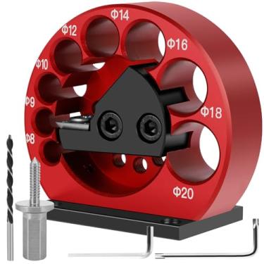 Imagem de Kit de gabarito de 4 peças, inserções de carboneto, máquina de cavilha métrica de 8 a 20 mm, 8 furos ajustável, broca elétrica de liga de alumínio, ferramenta auxiliar para hastes de madeira