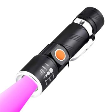 Imagem de Lanterna LED UV Luz Negra Ultravioleta Recarregável Potente Caça Escorpião Inseto Aranha Urina Gato Pets Manchas Animais