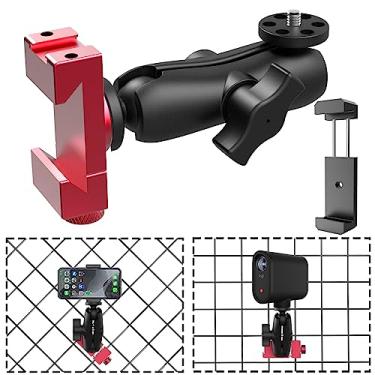 Imagem de Suporte de grade de alumínio para smartphone, suporte de grade para câmera de tênis para iPhone e Android, Mevo Start, câmera Insta360 X5, X4, suporte de câmera de telefone para treinamento de tênis e