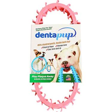 Imagem de Dentapup Anel de limpeza de dentes para cães de raça média a grande – removedor de tártaro e placa, massageador de gengivas e limpador de boca para hálito fresco, feito nos EUA – rosa