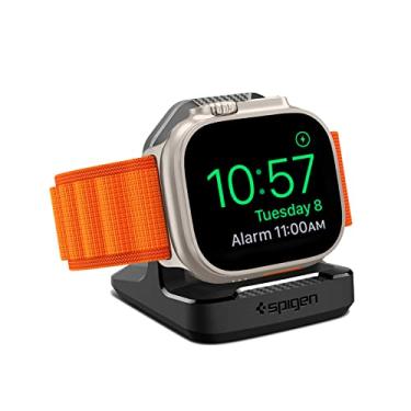 Imagem de Spigen Rugged Armor Stand Projetado para Apple Watch Suporte Carregador Compatível com Ultra 3/2/1 49mm, Series 11/10 46/42mm, 9/8/7 45/41mm, SE3/SE2/SE/6/5/4 44/40mm Antiderrapante - Preto