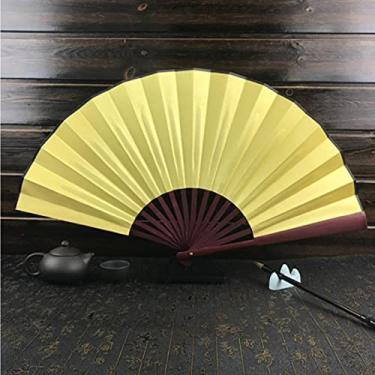 Imagem de YQHWLKJ Ventiladores dobráveis de seda retrô para festa de casamento, presente de aniversário, decoração de casa