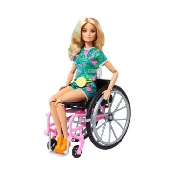 Imagem de Brinquedo Boneca Barbie Cadeira De Rodas Loira Mattel Grb93