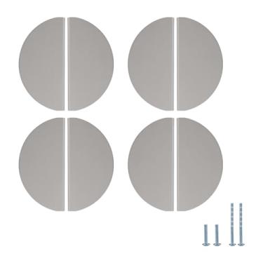 Imagem de Evionlin 8 puxadores de gaveta infantis semicirculares coloridos de liga de alumínio cinza escuro de 12,7 cm - puxadores de armário funcionais e funcionais