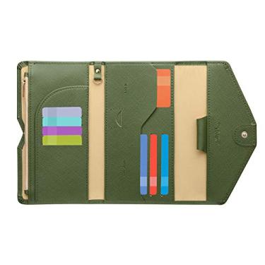 Imagem de ZOPPEN Carteira de viagem multiuso com bloqueio de RFID para passaporte Porta-cartão de vacina e passaporte, combo organizador de documentos com três dobras, essenciais para viagem, One Size