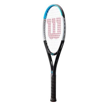 Imagem de Wilson Ultra Power 100 Raquete de tênis, para jogadores avançados, fibra de carbono/basalto, azul/preto/cinza, WR055010U3