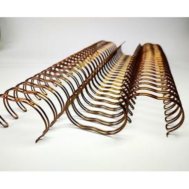 Imagem de Wire-o Para Encadernação 2x1 A4 1"1/8 para 250fls Agendas Planners Caderneta de Saúde Cadernos Livro do Bebe Com 5 Unidades 23 Anéis (Bronze)