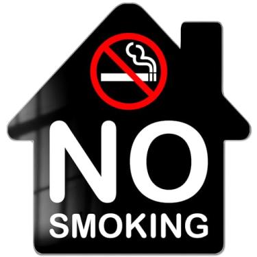 Imagem de Sinais de proibição de fumar para casa, placas de não fumar para negócios, placas de acrílico autoadesivas Airbnb 14,5 cm x 15,2 cm - PZC036