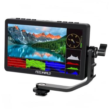 Imagem de FEELWORLD FW568 V3 6" DSLR Monitor de campo de câmera com LUTs de forma de onda Suporte de vídeo Pequeno Full HD 1920x1080 IPS com 4K HDMI 8,4V saída de entrada CC inclui braço de inclinação