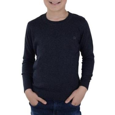 Imagem de Blusa Juvenil Masculina Ogochi Slim Tricot Cinza - 005516-Masculino