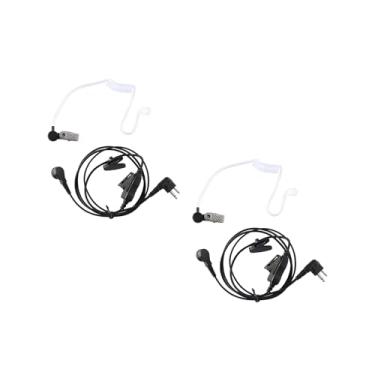 Imagem de DLECNFUN Fones de ouvido de rádio bidirecional com cabo trançado de nylon, fone de ouvido Walkie Talkie com microfone para Motorola, dispositivos de escuta para espionagem (pacote com 2)