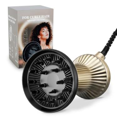 Imagem de BAUTIA Difusor de secador de cabelo para cabelos cacheados, difusor de secador de cabelo para secagem e volume, difusor de cabelo encaracolado leve, fácil de usar