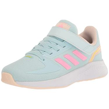 Imagem de adidas Tênis de corrida unissex infantil Runfalcon 2.0, Quase Azul/Rosa Feixe Laranja/Bliss (Alça cruzada), 7 Big Kid