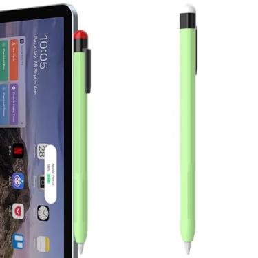 Imagem de AZF Estojo de lápis de design clássico, compatível com Apple Pencil Pro e 2ª geração, capa de silicone antiderrapante com clipe resistente (Matcha)