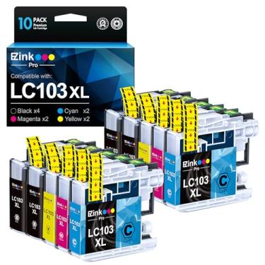 Imagem de E-Z Ink Pro Cartucho de tinta LC103 LC103XL compatível com Brother LC103 XL LC101 LC 103 cartuchos de tinta compatíveis com MFC-J870DW MFC-J475DW MFC-J6920DW MFC-J6520DW (pacote com 10, 4B2C2M2Y)