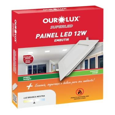 Imagem de Painel SUPERLED Embutir 12W Bivolt 6500K Quadrado OUROLUX