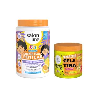 Imagem de Salon Line, Kit Creme para Pentear Cachinhos Hidratados + Gelatina de Maracujá, Vegano - Cabelos Ondulados, Cacheados e Crespos, 2 Unidades