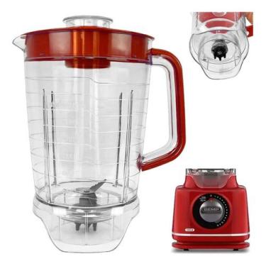 Imagem de Copo de Liquidificador Compatível Semp Easy Li6019 Cristal Vermelho - 