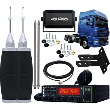 Imagem de Rádio Px 80 Canais 2 Antena Inox 2,70m Alongador 60cm Cabo 5,5m Suport