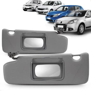 Imagem de Quebra Sol Logan Sandero 07 a 23 Duster Oroch 12 a 23 Cinza Escuro Esp