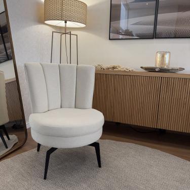 Imagem de Poltrona Flor Giratória - Tecido Linho Safira Natural