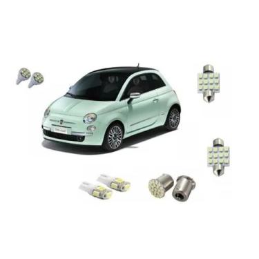 Imagem de Kit Lâmpada Led Fiat 500 Teto Farolete Placa Ré Super Branca - Blue Li