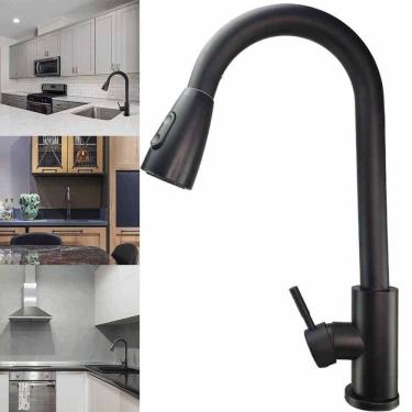 Imagem de Torneira Gourmet Pull Down Cozinha Monocomando Agua Quente Fria Bancada Cuba Mesa Limpeza