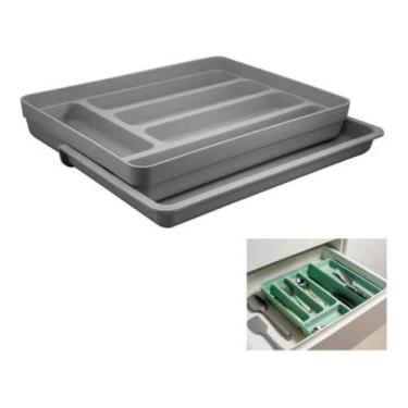 Imagem de Organizador Divisor Porta Talheres Extensível Cozinha Gaveta - OU, Chu