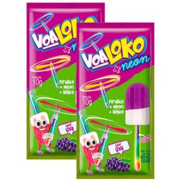 Imagem de Kit 2 Pirulito Neon Voaloko Hélice Sabores Sortidos 10g