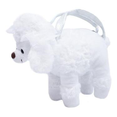 Imagem de Bolsa Infantil Menina Cachorro Poodle Branco 23cm - Pelúcia - Foffy, B