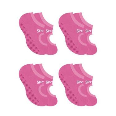 Imagem de Kit Com 4 Pares De Meias Sapatilha Antiderrapante Yoga Pilates Selene,