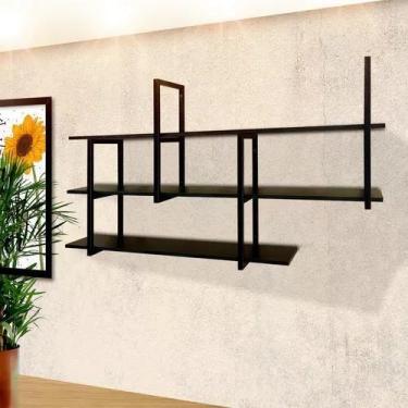 Imagem de Prateleira suspensa industrial inovadora moderna - Metal Decore, Preto