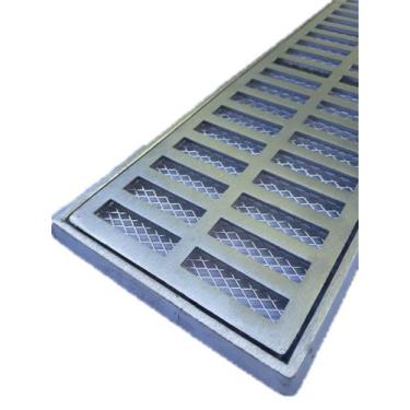 Imagem de Grelha Pluvial 15x50 com Suporte e Tela Anti Insetos - Aluminio Fundid