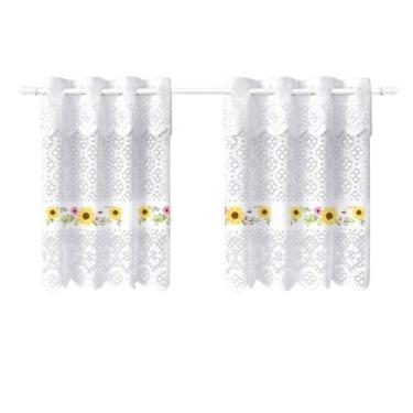 Imagem de Cortina Pia Bando Vitro Real Renda Cozinha 1,60X0,80X0,20 - Interlar