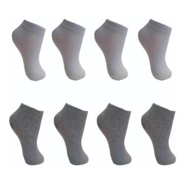 Imagem de Kit Com 12 Pares De Meias Infantil Juvenil Unissex - Naimus, Branco, C