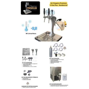 Imagem de Chopeira Naja Plus 2 Torneiras Kit Completo Residencial - BR Cooler