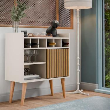 Imagem de Aparador Buffet Bar Retro Florença Com Adega / Suporte Pés Palito - Of